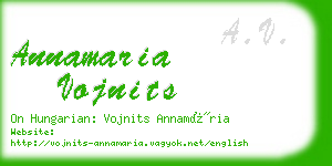 annamaria vojnits business card